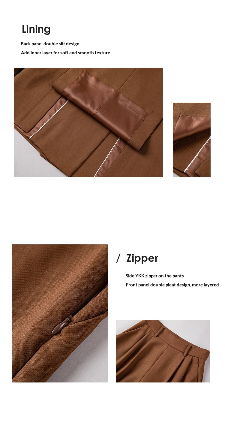 Completo da donna in lana ChicShe, due pezzi, professionale, elegante, con pantaloni a gamba dritta e larga, blazer piccolo_voghion.com