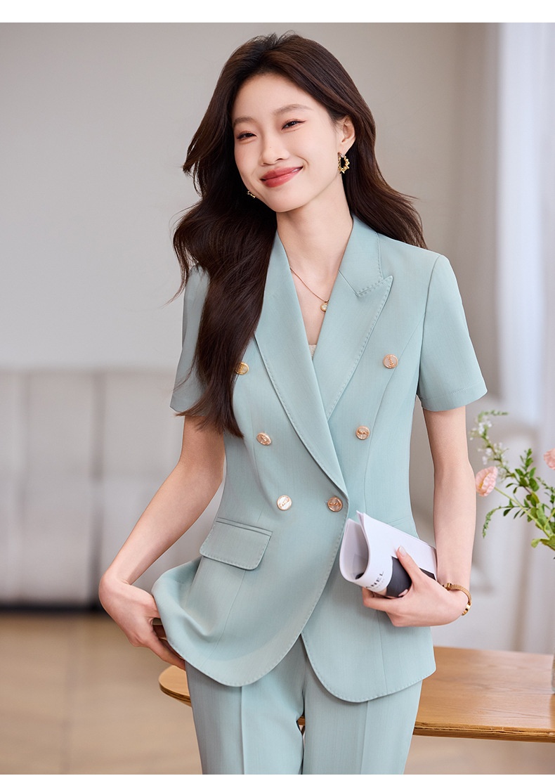 ChicShe Nuovo abito estivo professionale da donna a maniche corte, abito da lavoro, estetista, reception dell'hotel, negozio di gioielli_voghion.com