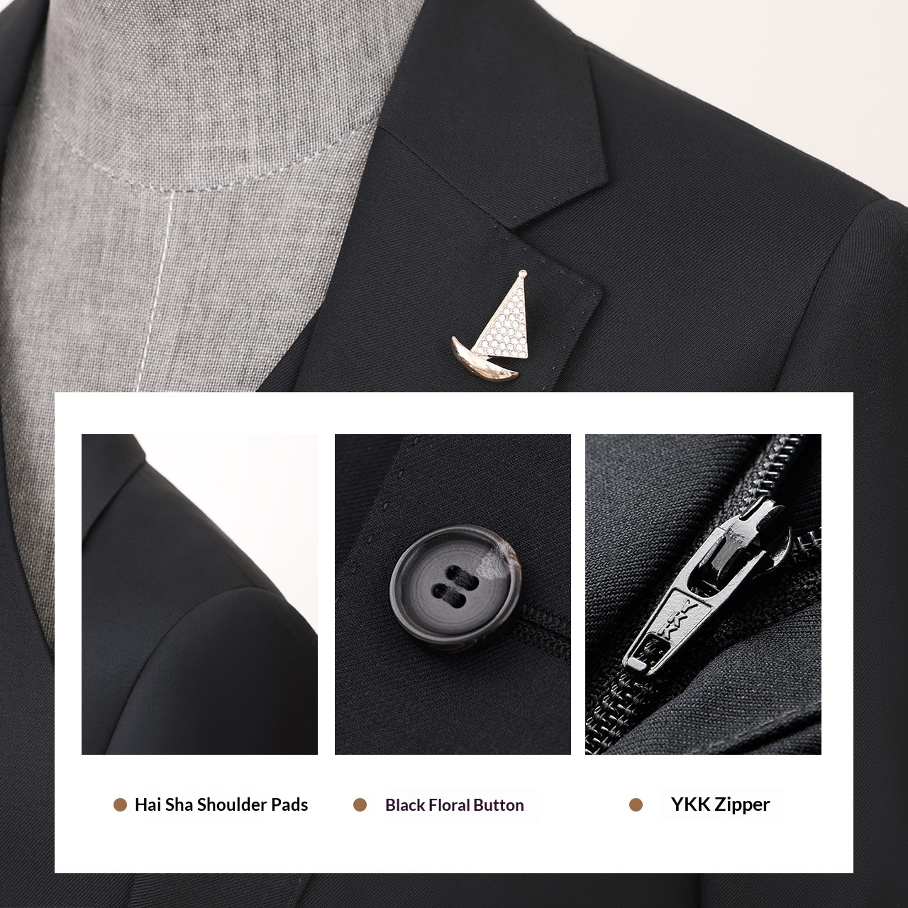 ChicShe New Machine Washable Wool Blazer For Women, High-End Business Suit With Draped Wide-Leg Pants, Professional Set_voghion.com