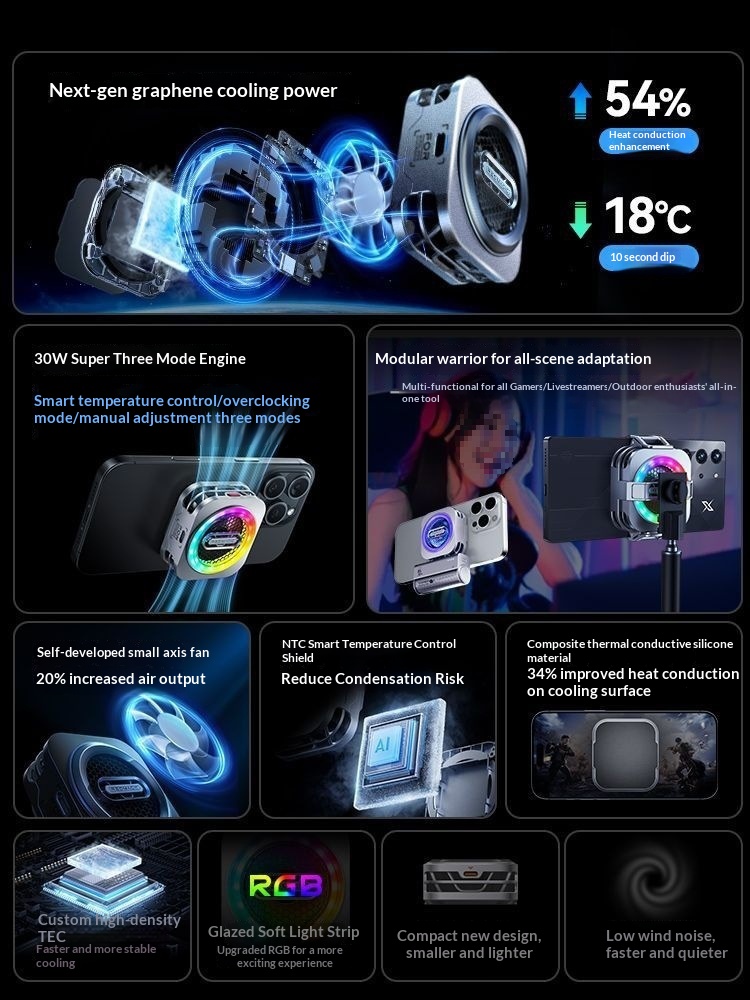 Digitex Magnetic Radiator Gaming Phone Semiconductor Cooling Suitable_voghion.com