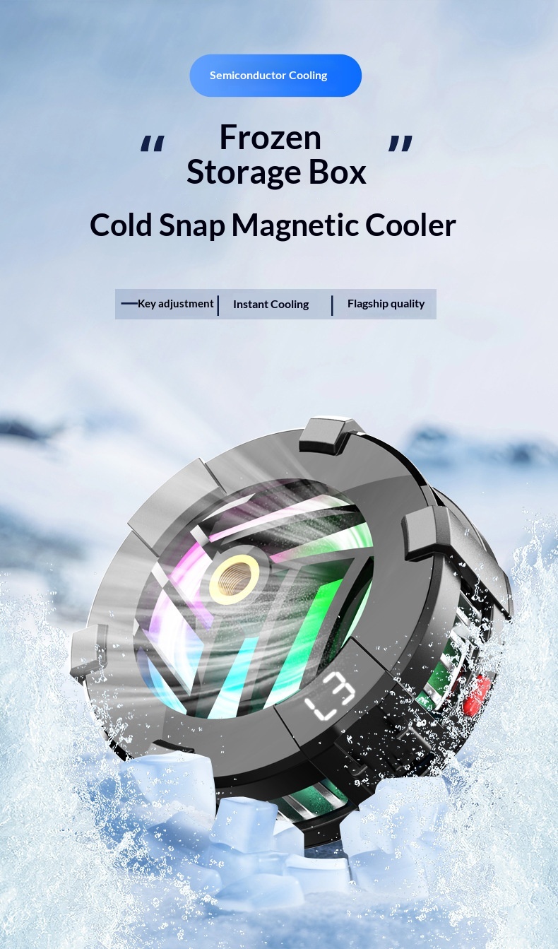 Digitex Mobile Phone Cooler Semiconductor True Game No Frame Drops Magnetic Back Clip Fan Rapid Cooling Black Technology_voghion.com