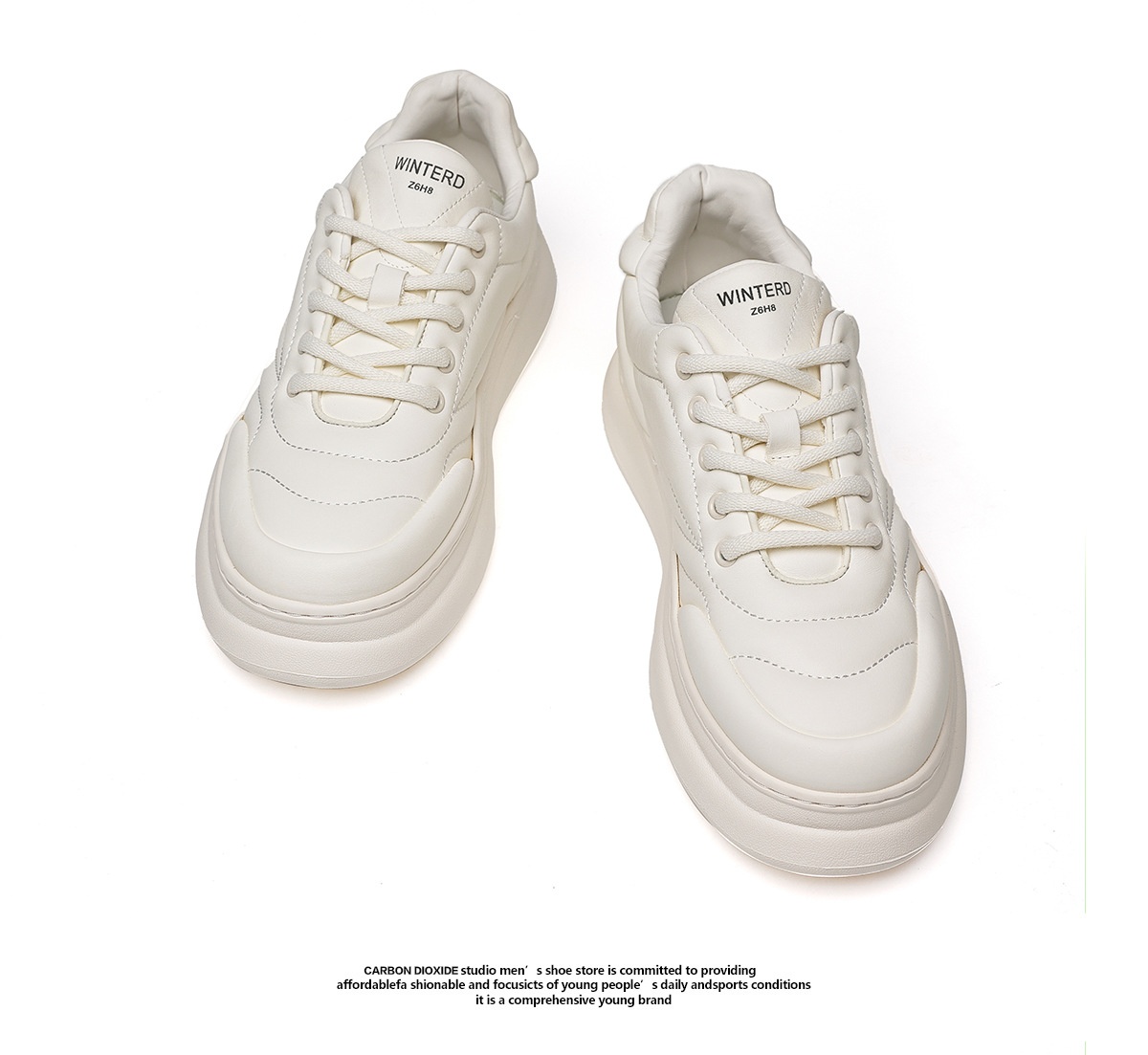Glide Clearance Sale Thick-Soled Height-Increasing White Sneakers Men's 2025 Autumn New Youth Sports Platform Shoes_voghion.com