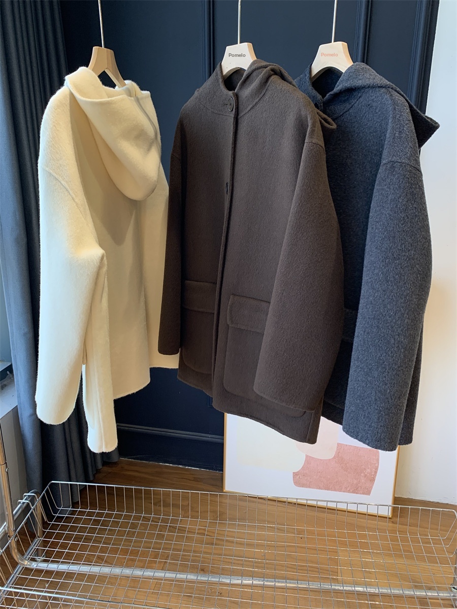 Women's Clothing Women's Clothing Heavyweight Practical!Alpaca Silk Double-Sided Wool Hooded Coat Short Woolen Overcoat G070507_voghion.com