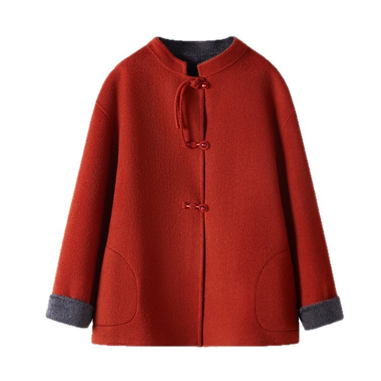 2025 Autumn Winter New Woolen Overcoat For Women, Women's Clothing, Women's Chinese Style Elegant Double-Sided Wool Coat_voghion.com