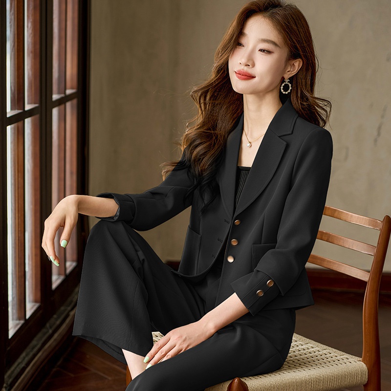 Blazer corto ChicShe da donna, manica lunga primaverile e autunnale, elegante stile pendolare, design piccolo, monopetto_voghion.com