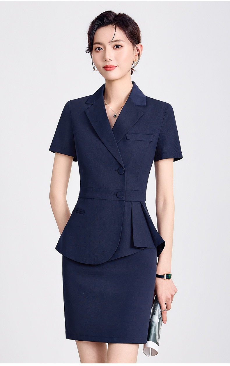 ChicShe Professional Gray Short Sleeve Small Suit Collar Jacket Women Pants Skirt Summer Outfit 2025 New Three-Piece Set_voghion.com