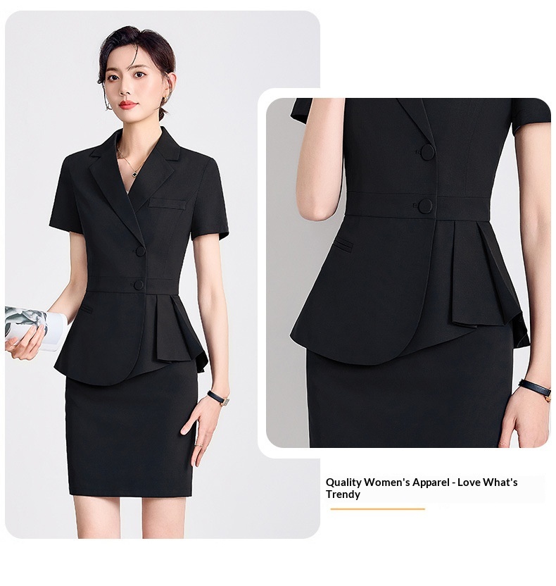 ChicShe Professional Gray Short Sleeve Small Suit Collar Jacket Women Pants Skirt Summer Outfit 2025 New Three-Piece Set_voghion.com