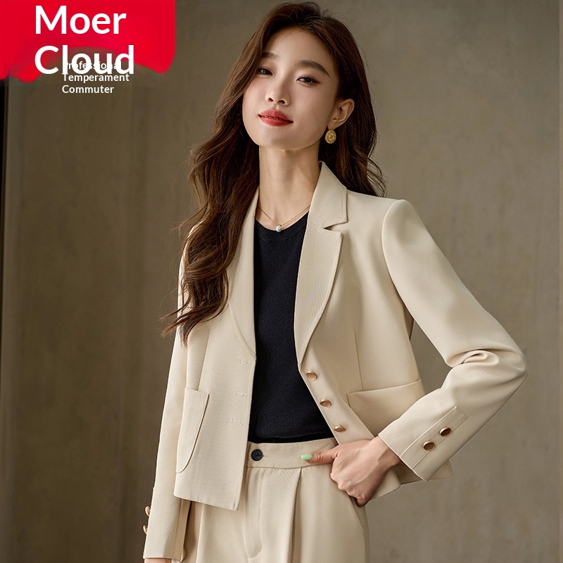 Blazer corto ChicShe da donna, manica lunga primaverile e autunnale, elegante stile pendolare, design piccolo, monopetto_voghion.com