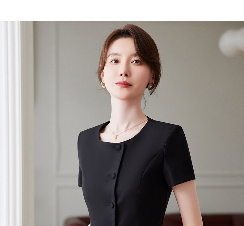 ChicShe Short Sleeve Suit Set For Women Professional Wear Summer Department Jewelry Store Sales Uniform Beautician Front Desk_voghion.com