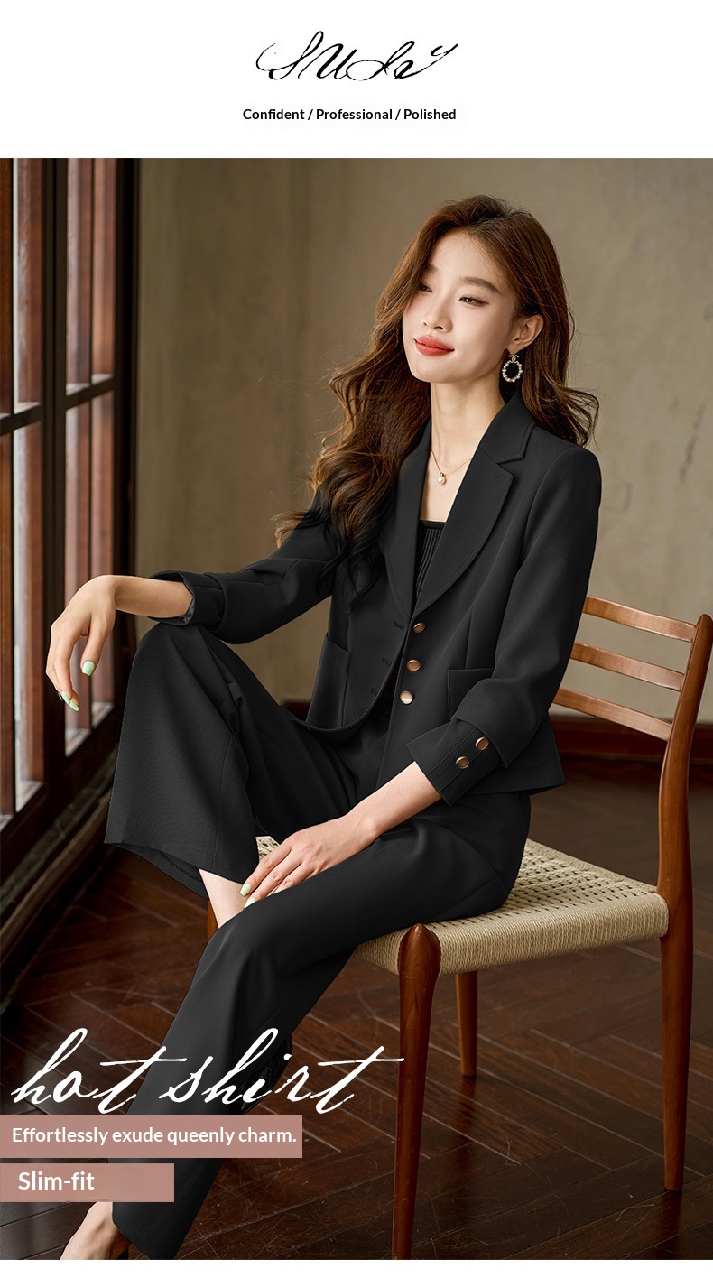 Blazer corto ChicShe da donna, manica lunga primaverile e autunnale, elegante stile pendolare, design piccolo, monopetto_voghion.com