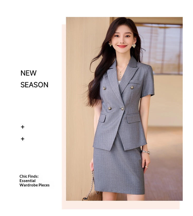 ChicShe High-End Striped Suit Set For Women Summer 2025 New Professional Formal Wear Elegant Hotel Manager Workwear Blazer_voghion.com