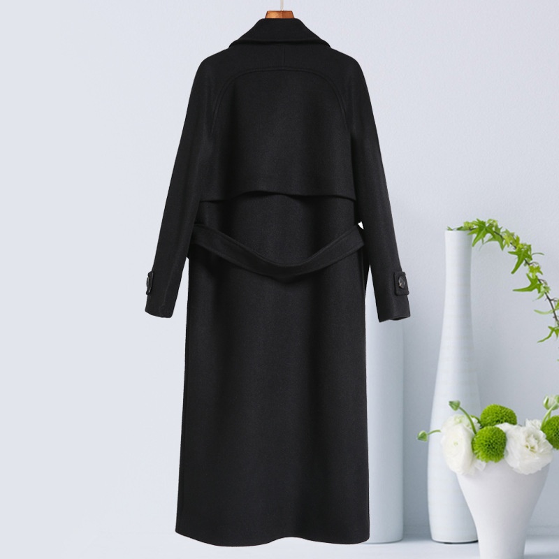 Women's Clothing Women's Clothing Black Wool Coat Mid-Length 2025 Autumn New Fashion Thick Loose Slim Fit Korean Style Women's Woolen Jacket_voghion.com