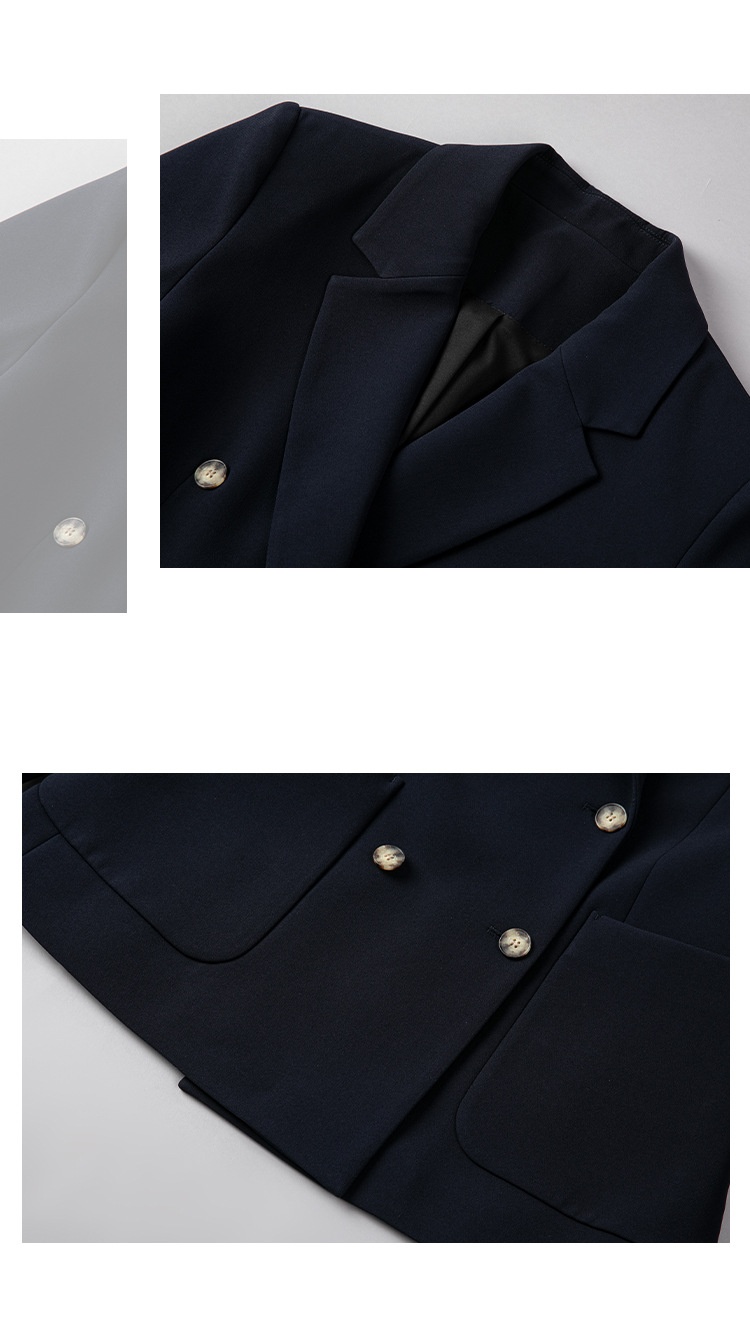 ChicShe 2024 Spring And Autumn Acetate Small Blazer Double-Breasted Two-Piece Professional Suit Straight-Leg Wide-Leg Pants_voghion.com