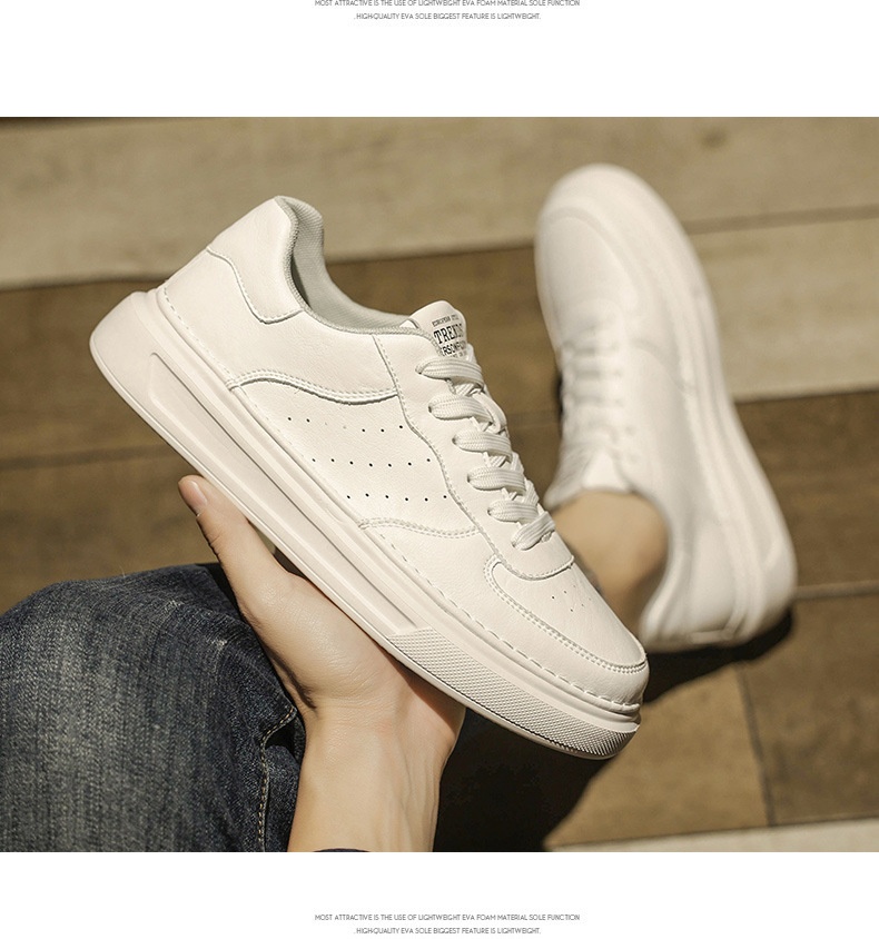 Glide Men's 2025 New Spring Versatile Breathable Leather Casual White Sneakers Non-Slip Youth Sports Trend Shoes_voghion.com
