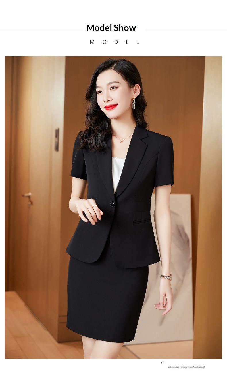 ChicShe Black Blazer Women, Lightweight Short Sleeve, Elegant Summer New Professional Suit, Formal Work Suit For Ladies_voghion.com