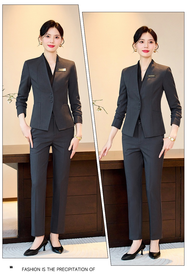 ChicShe Manufacturer Spring And Autumn Elegant Slim Fit Hotel Manager Jewelry Store Gold Shop Professional Suit Set Women's_voghion.com