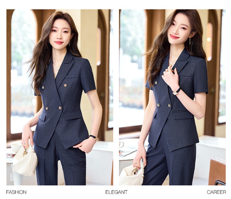 ChicShe High-End Striped Suit Set For Women Summer 2025 New Professional Formal Wear Elegant Hotel Manager Workwear Blazer_voghion.com