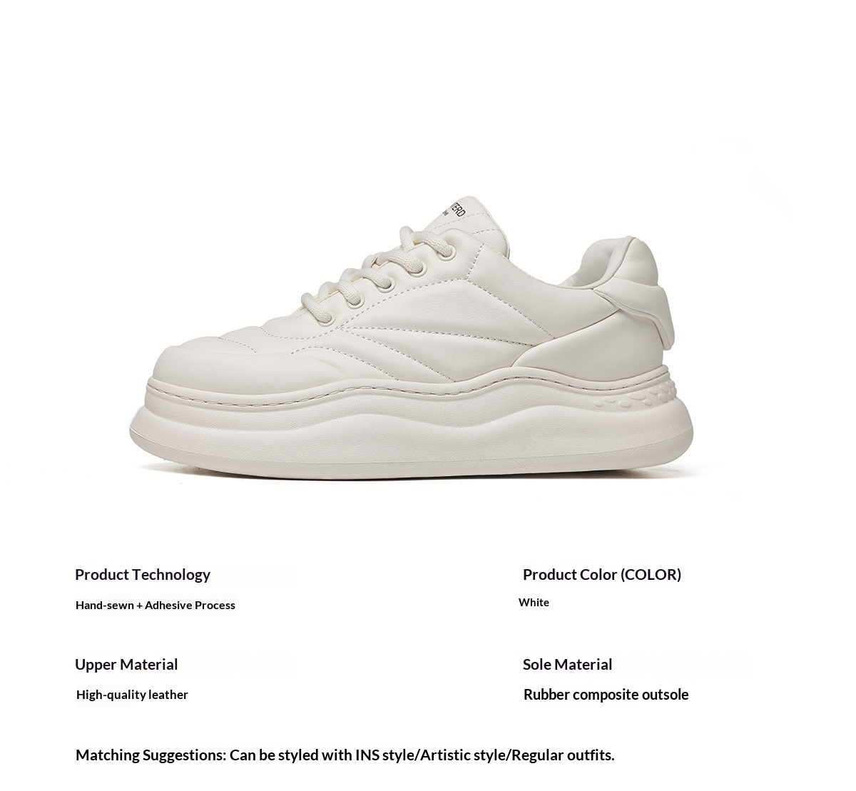 Glide Clearance Sale Thick-Soled Height-Increasing White Sneakers Men's 2025 Autumn New Youth Sports Platform Shoes_voghion.com