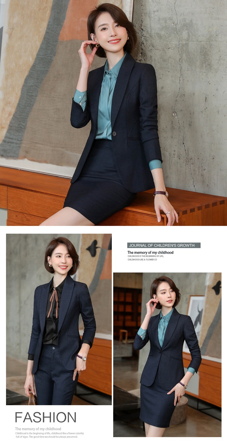 ChicShe Blue Professional Set Goddess Style Spring And Autumn Elegant Formal Suit Hotel Manager Workwear High-end_voghion.com