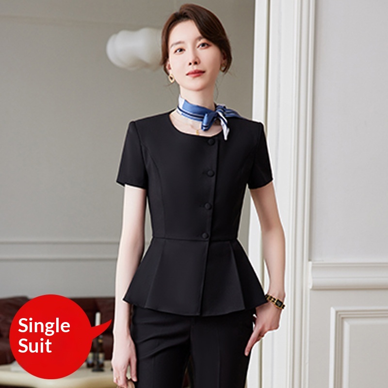 ChicShe Short Sleeve Suit Set For Women Professional Wear Summer Department Jewelry Store Sales Uniform Beautician Front Desk_voghion.com