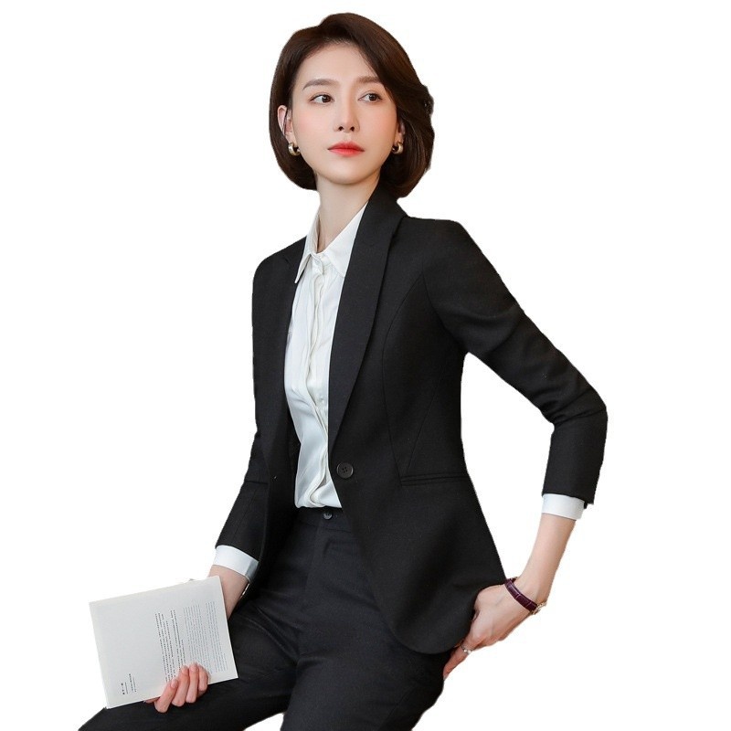 ChicShe Blue Professional Set Goddess Style Spring And Autumn Elegant Formal Suit Hotel Manager Workwear High-end_voghion.com