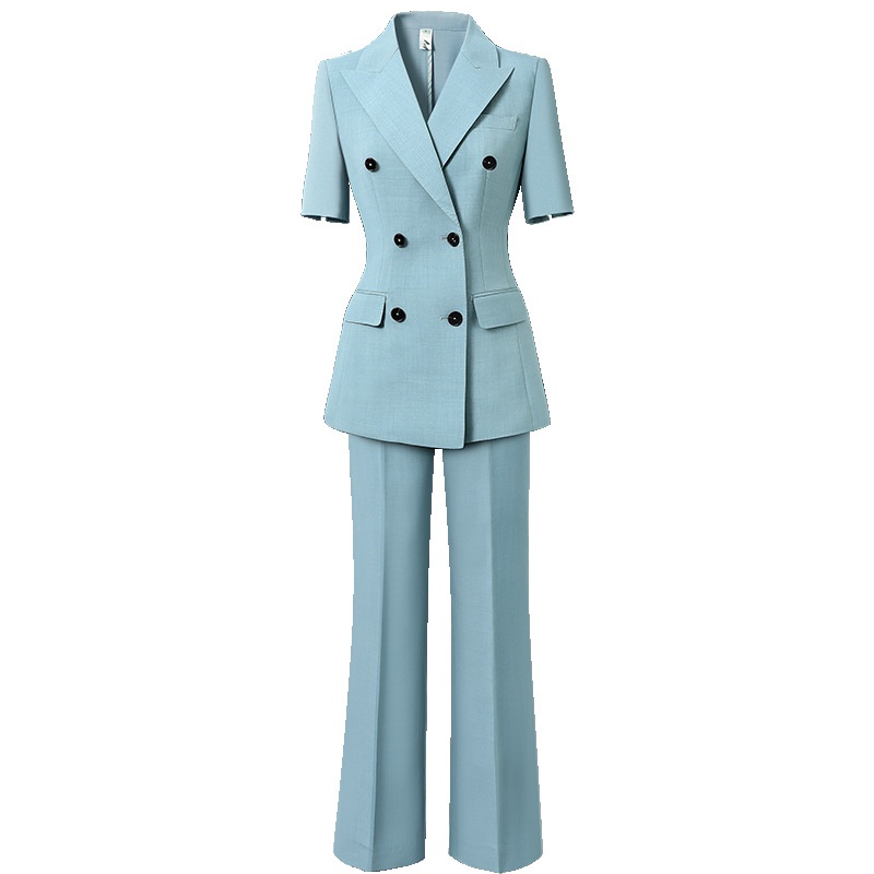ChicShe Wide-Leg Pants Suit Set For Women 2025 New Summer Professional Commuting Formal Double-Breasted Blazer Office Workwear_voghion.com