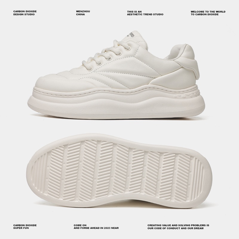 Glide Clearance Sale Thick-Soled Height-Increasing White Sneakers Men's 2025 Autumn New Youth Sports Platform Shoes_voghion.com