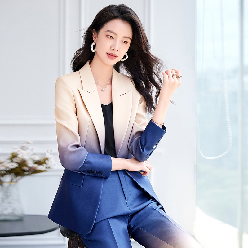 ChicShe, abito elegante da donna, professionale, con maniche lunghe, stile OL, per lavoro, autunno e inverno, colore sfumato, 2519_voghion.com