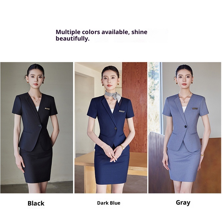 ChicShe Suit For Women Summer Elegant Professional Skirt Set Front Desk Reception Hotel Manager Workwear Jewelry Store Uniform_voghion.com