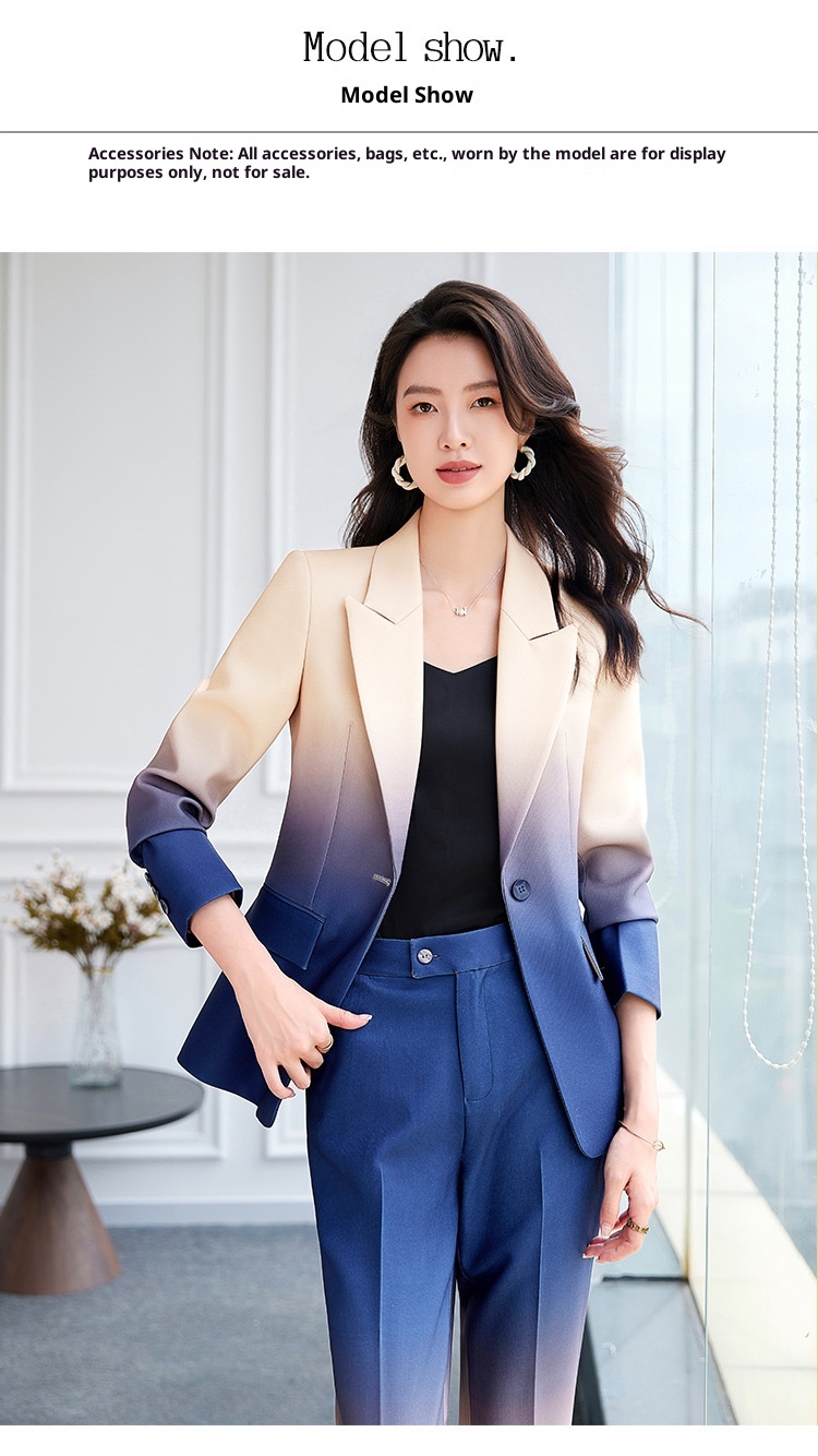 ChicShe, abito elegante da donna, professionale, con maniche lunghe, stile OL, per lavoro, autunno e inverno, colore sfumato, 2519_voghion.com