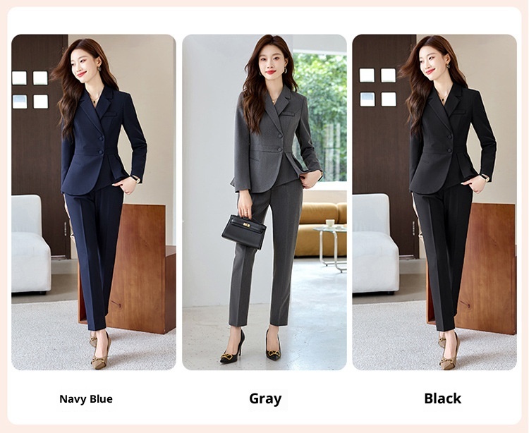 ChicShe Women's Suit Set With Feel, Slim Fit, Elegant Ruffled Hem, Professional Wear, High-End Jewelry Store Front Desk Autumn_voghion.com