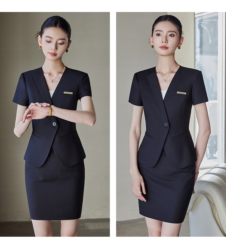 ChicShe Suit For Women Summer Elegant Professional Skirt Set Front Desk Reception Hotel Manager Workwear Jewelry Store Uniform_voghion.com