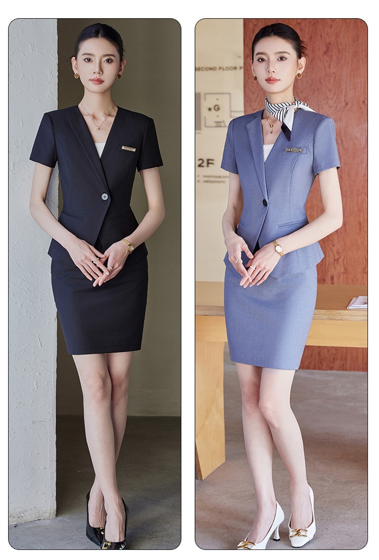 ChicShe Suit For Women Summer Elegant Professional Skirt Set Front Desk Reception Hotel Manager Workwear Jewelry Store Uniform_voghion.com