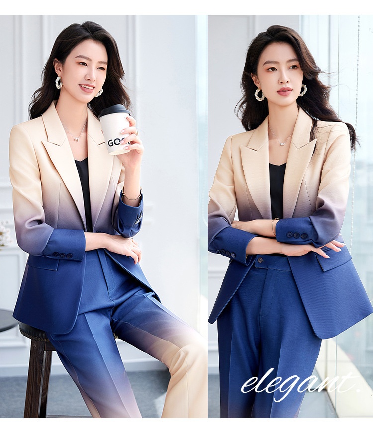 ChicShe, abito elegante da donna, professionale, con maniche lunghe, stile OL, per lavoro, autunno e inverno, colore sfumato, 2519_voghion.com