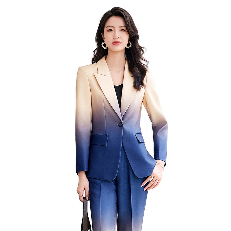 ChicShe, abito elegante da donna, professionale, con maniche lunghe, stile OL, per lavoro, autunno e inverno, colore sfumato, 2519_voghion.com