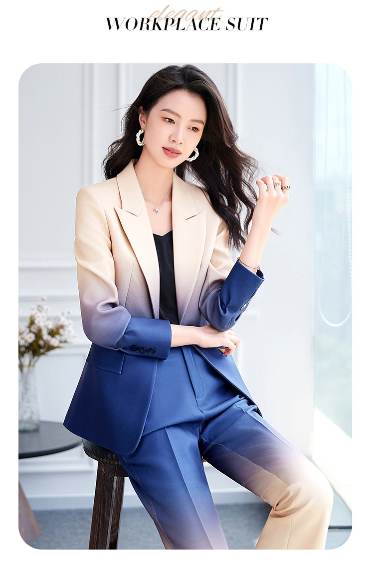 ChicShe, abito elegante da donna, professionale, con maniche lunghe, stile OL, per lavoro, autunno e inverno, colore sfumato, 2519_voghion.com