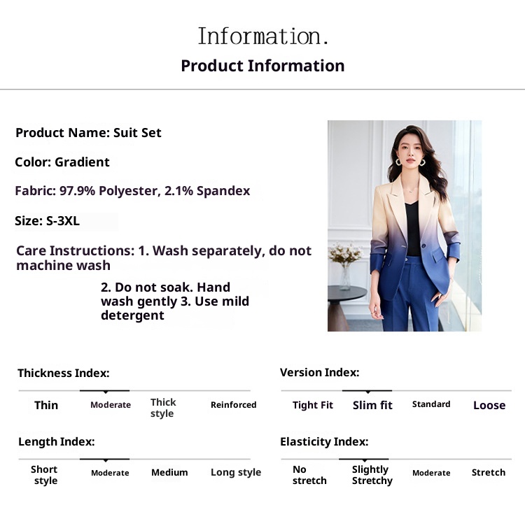 ChicShe, abito elegante da donna, professionale, con maniche lunghe, stile OL, per lavoro, autunno e inverno, colore sfumato, 2519_voghion.com