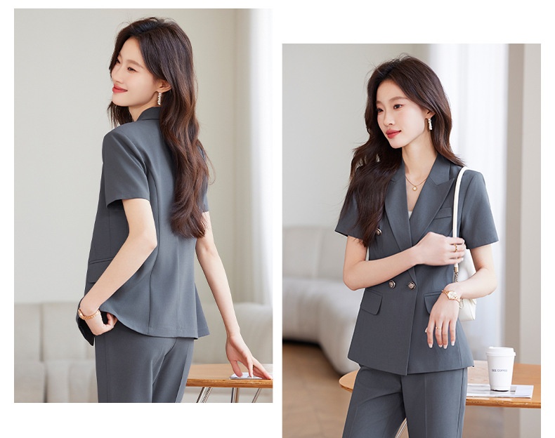 ChicShe Professional Blazer met korte mouwen voor dames, zomers dun, modieus en elegant, werkkleding voor juwelierszaken_voghion.com