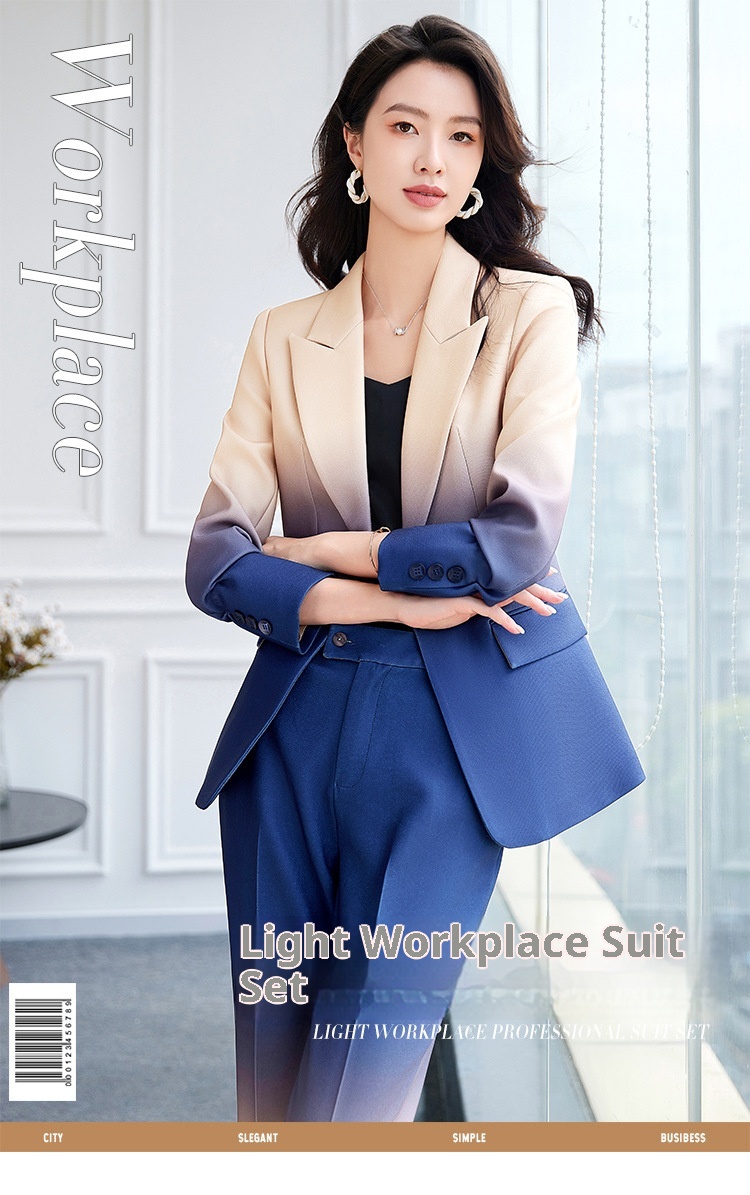 ChicShe, abito elegante da donna, professionale, con maniche lunghe, stile OL, per lavoro, autunno e inverno, colore sfumato, 2519_voghion.com