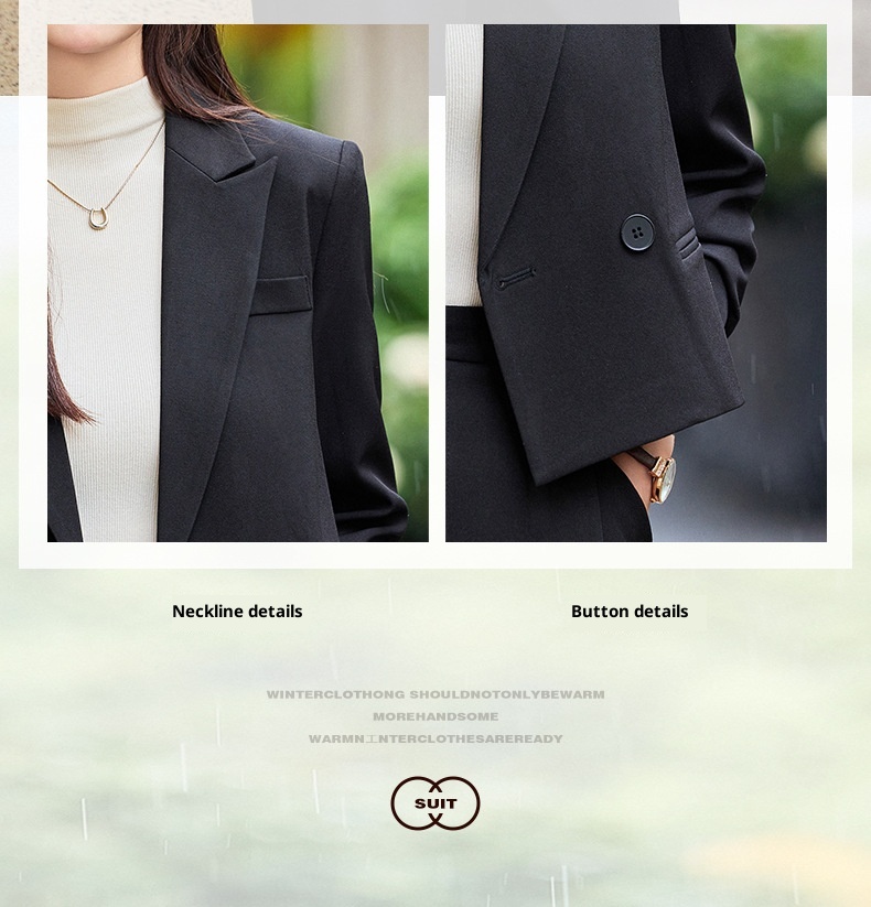 ChicShe Grigio Corto Primavera Autunno Inverno Nuovo Professionale Casual Piccolo Blazer Giacca Donna Pantaloni Set Due Pezzi Elegante Trendy_voghion.com