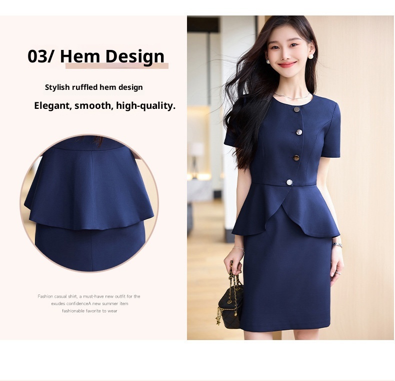 ChicShe 2024 Summer New Apricot Short Sleeve Professional Casual Jacket Women Pants Skirt Simple Elegant Two-Piece Set_voghion.com