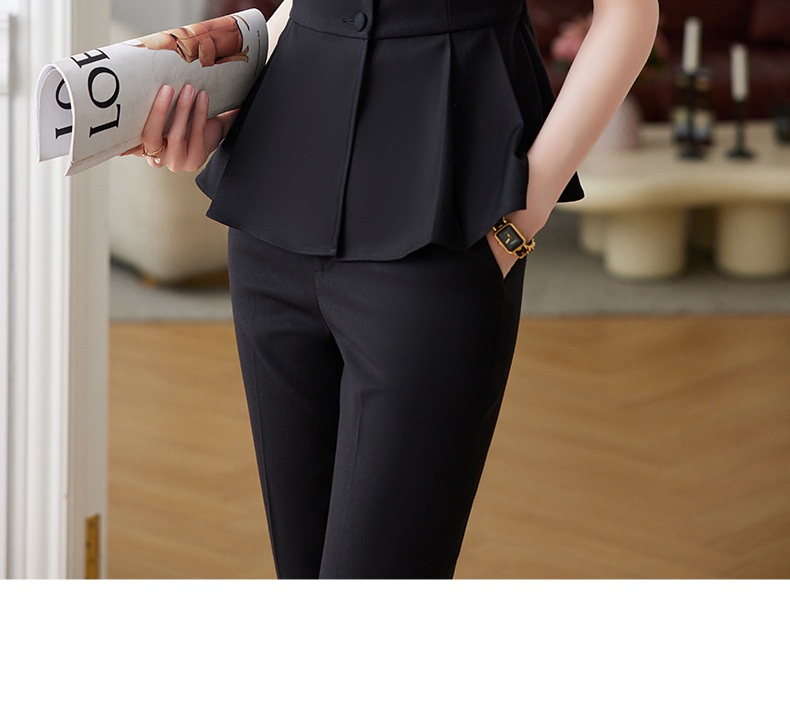 ChicShe Short Sleeve Suit Set For Women Professional Wear Summer Department Jewelry Store Sales Uniform Beautician Front Desk_voghion.com