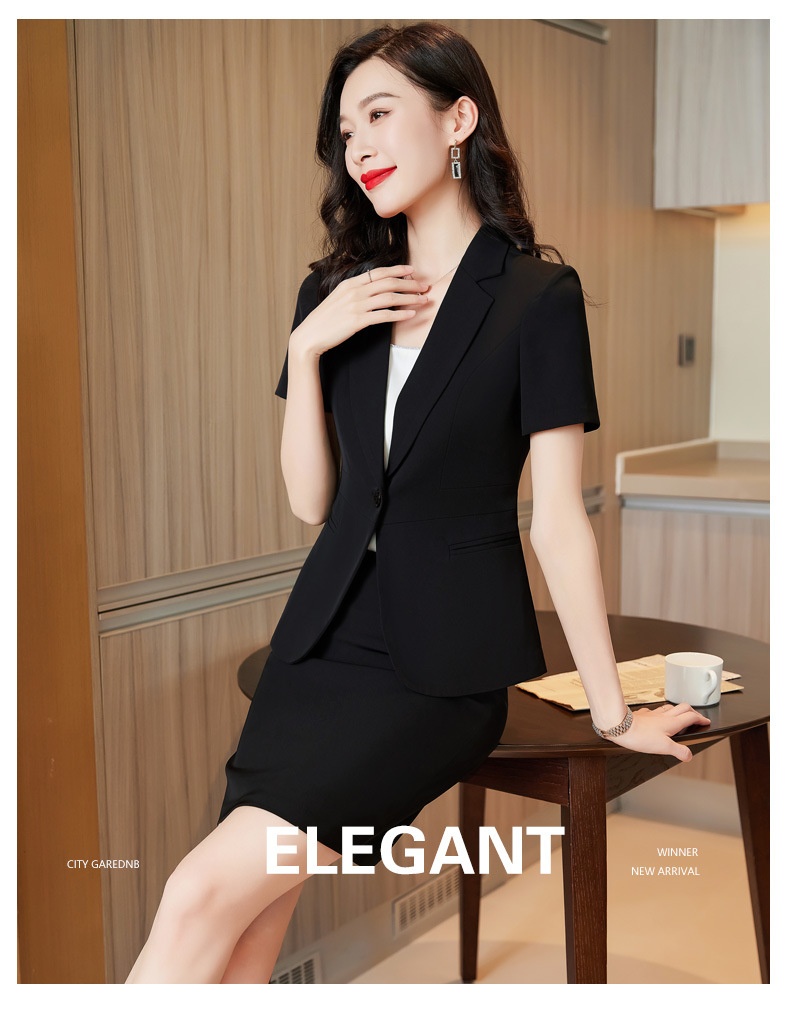 ChicShe Black Blazer Women, Lightweight Short Sleeve, Elegant Summer New Professional Suit, Formal Work Suit For Ladies_voghion.com