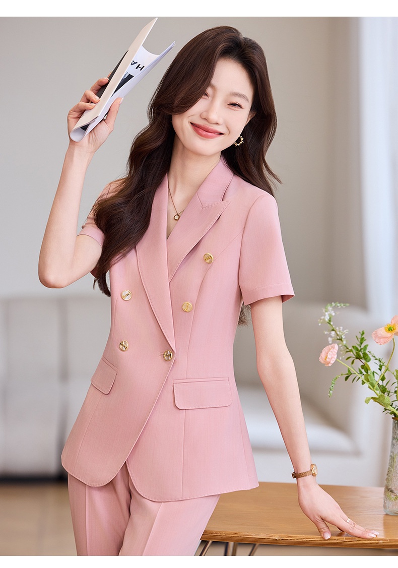 ChicShe Nuovo abito estivo professionale da donna a maniche corte, abito da lavoro, estetista, reception dell'hotel, negozio di gioielli_voghion.com