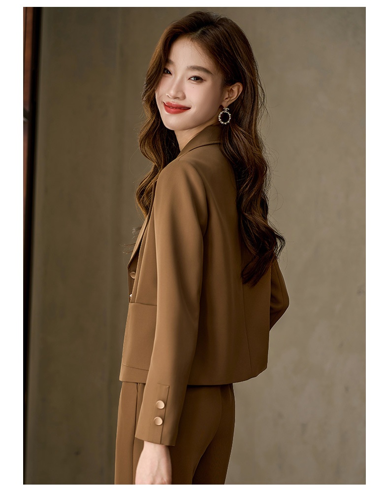 Blazer corto ChicShe da donna, manica lunga primaverile e autunnale, elegante stile pendolare, design piccolo, monopetto_voghion.com