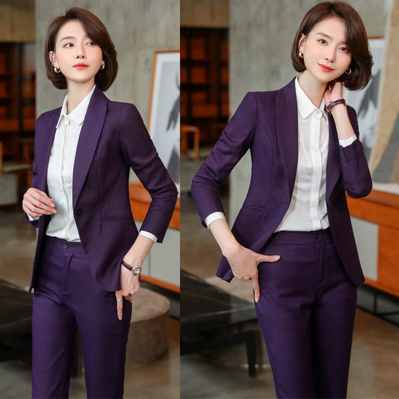 ChicShe Blue Professional Set Goddess Style Spring And Autumn Elegant Formal Suit Hotel Manager Workwear High-end_voghion.com