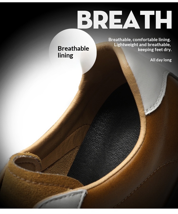 Glide 2025 Spring New Genuine Leather Trendy Niche Flat Sports Casual Versatile Sneakers Men's Retro German Training Shoes_voghion.com