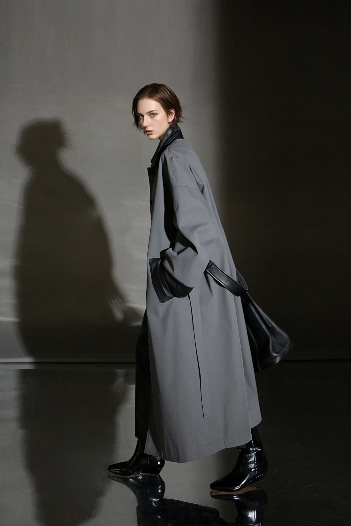 25. Frühjahr/Herbst: Neuer klassischer Retro-Trenchcoat mit lockerer, einreihiger Passform und Patchwork-Kragen – High-End Casual_voghion.com