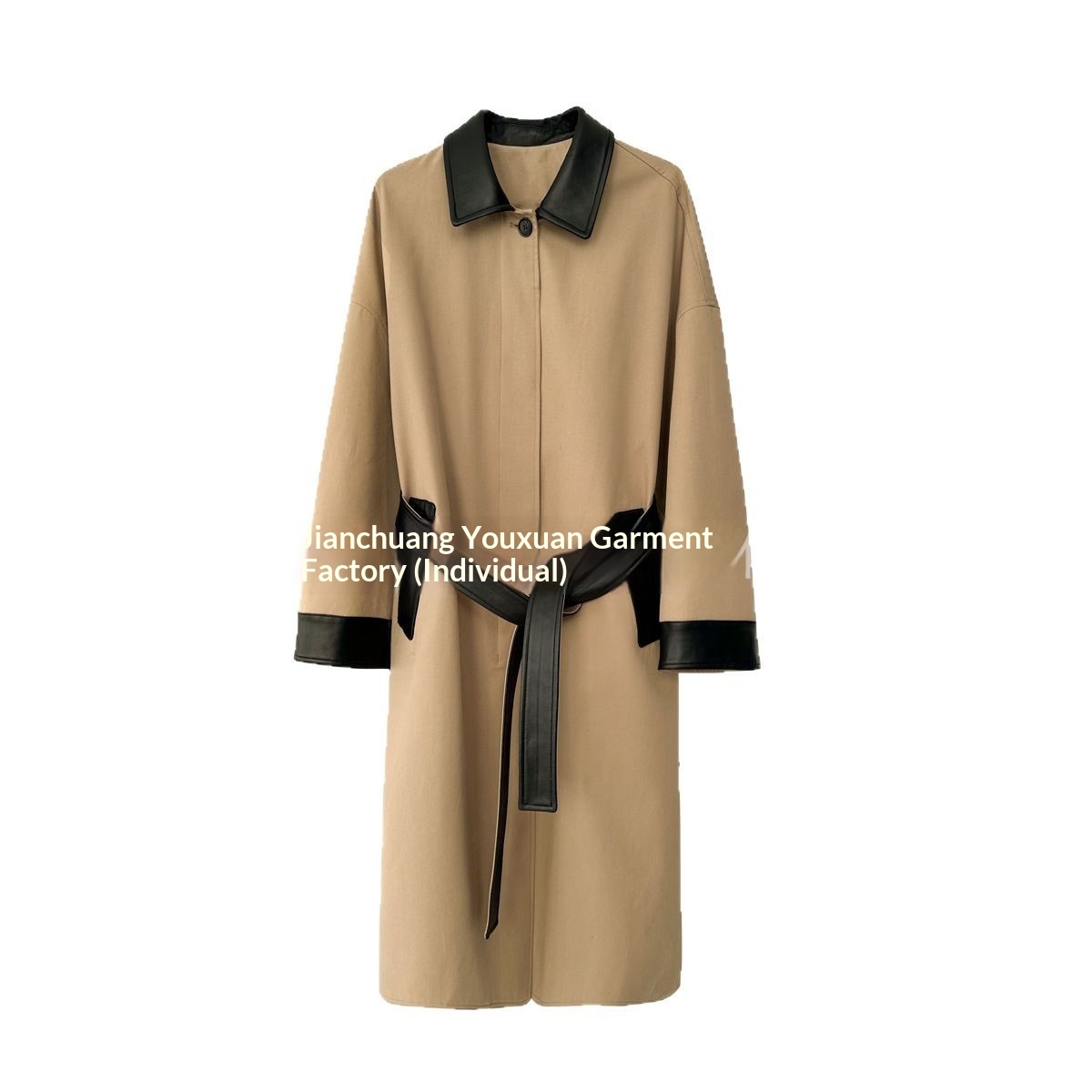 25. Frühjahr/Herbst: Neuer klassischer Retro-Trenchcoat mit lockerer, einreihiger Passform und Patchwork-Kragen – High-End Casual_voghion.com