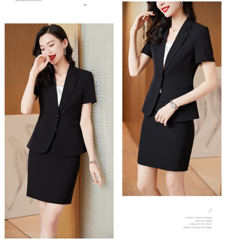 ChicShe Black Blazer Women, Lightweight Short Sleeve, Elegant Summer New Professional Suit, Formal Work Suit For Ladies_voghion.com